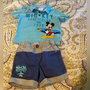 Disney Mickey Mouse Shorts and Shirt Set